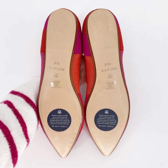 Rothy’s Metallic Pomegranate The Point Patchwork Knit Flats New With Tags - Picture 6 of 9